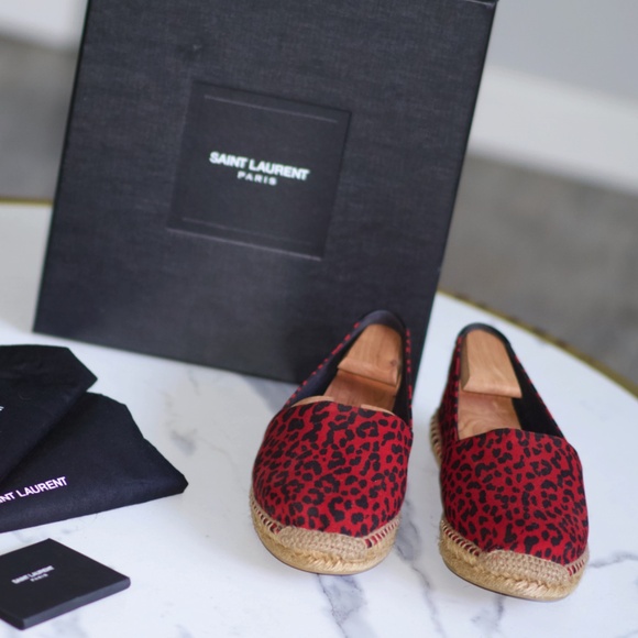 Saint Laurent Animal Print Flat Espadrilles - Picture 3 of 11